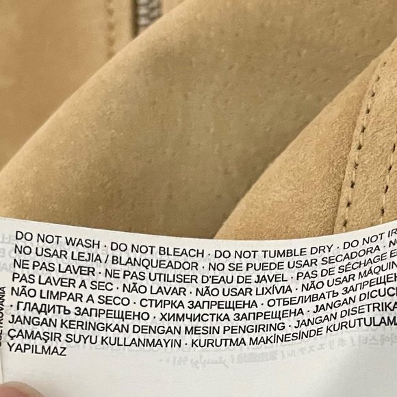 MNG MANGO Beige Tan Full Front Zip Leather Suede Skirt NEW WITH TAGS - Picture 8 of 8